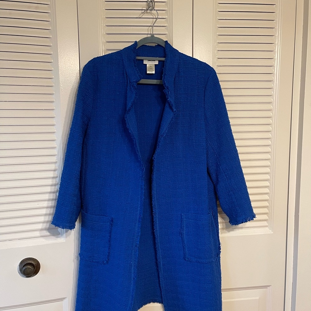 Neiman Marcus coat in a wonderful flattering blue.